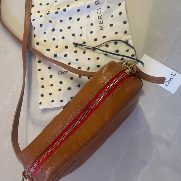 Clare V Brown and White Crossbody Bag - Picture 3 of 5